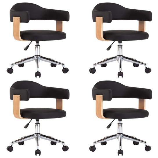 Krzesła stołowe obrotowe, czarne, 49,5x51,5x(94,5- / AAALOE Inna marka