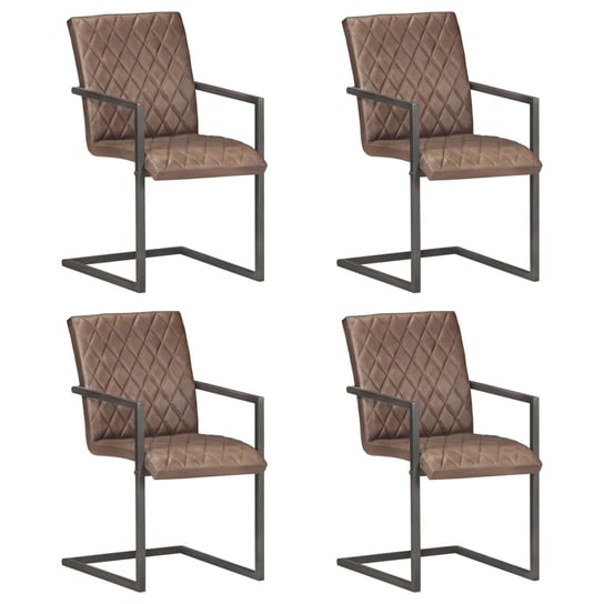 Krzesła stołowe retro, brązowo-szare, 51x56x91 cm / AAALOE Inna marka