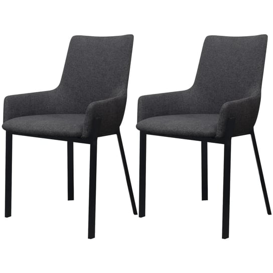 Krzesła stołowe tapicerowane, 2 szt., ciemnoszary, Zakito