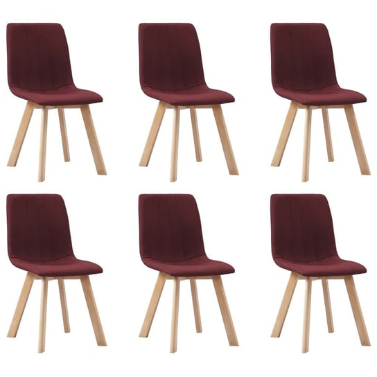 Krzesła stołowe VIDA XL, czerwone wino, 45x57x89 cm, 6 szt. vidaXL