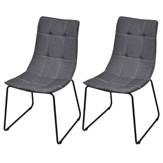Krzesła stołowe vidaXL, 2 szt., ciemnoszare, tkanina vidaXL
