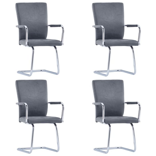 Krzesła stołowe vidaXL, 4 szt., zamszowy szary, sztuczna skóra vidaXL
