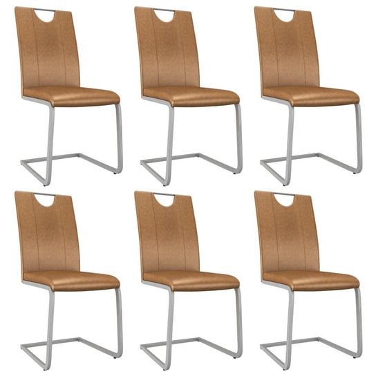 Krzesła stołowe vidaXL, 6 szt., brązowe, sztuczna skóra vidaXL