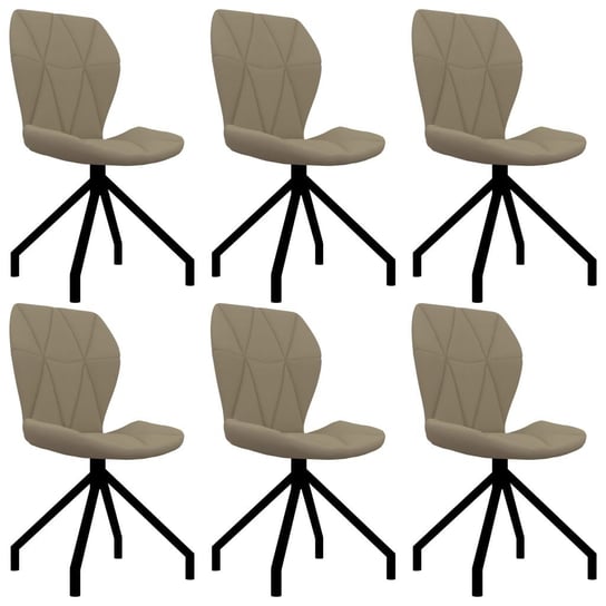 Krzesła stołowe vidaXL, 6 szt., cappuccino, sztuczna skóra vidaXL