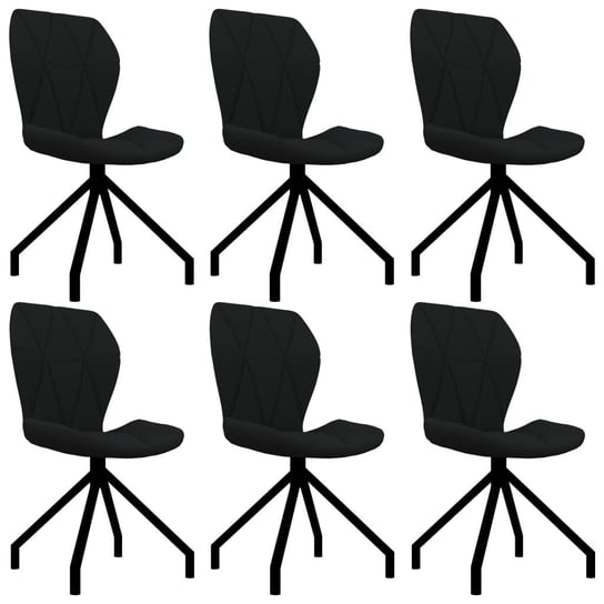Krzesła stołowe vidaXL, 6 szt., czarne, sztuczna skóra vidaXL