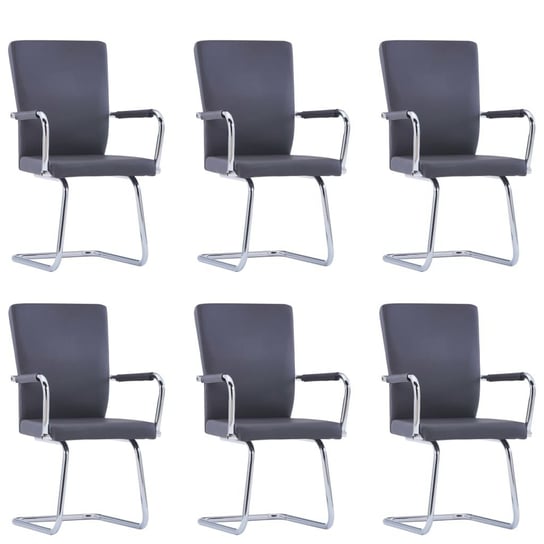 Krzesła stołowe vidaXL, 6 szt., szare, sztuczna skóra vidaXL