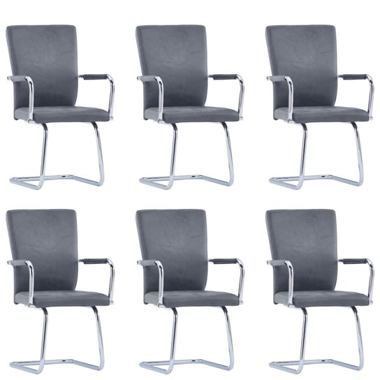 Krzesła stołowe vidaXL, 6 szt., zamszowa szarość, sztuczna skóra vidaXL
