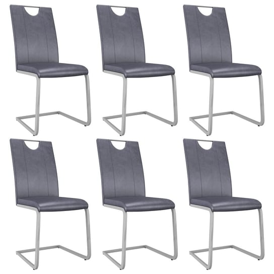 Krzesła stołowe vidaXL, 6 szt., zamszowa szarość, sztuczna skóra vidaXL