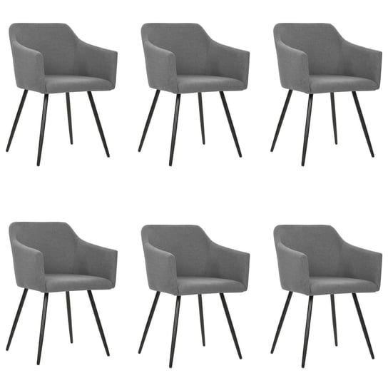 Krzesła stołowe VIDAXL, jasnoszare, 54x62x80 cm, 6 szt. vidaXL