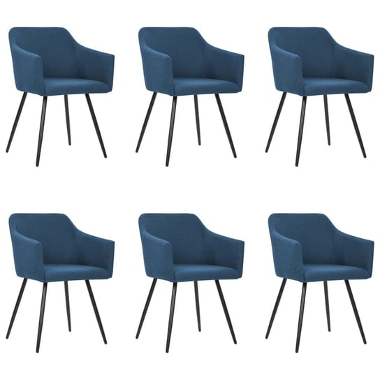Krzesła stołowe VIDAXL, niebieskie, 54x62x80 cm, 6 szt. vidaXL