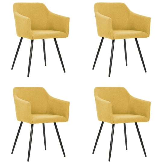 Krzesła stołowe VIDAXL, żółte, 54x62x80 cm, 4 szt. vidaXL