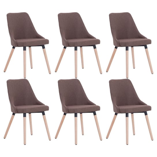 Krzesła Tapicerowane 6 szt. - brązowe, 43x43x83 cm / AAALOE Inna marka