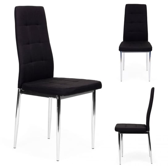 Krzesła tapicerowane czarne pikowane 4x krzesło do salonu jadalni ModernHome ModernHome