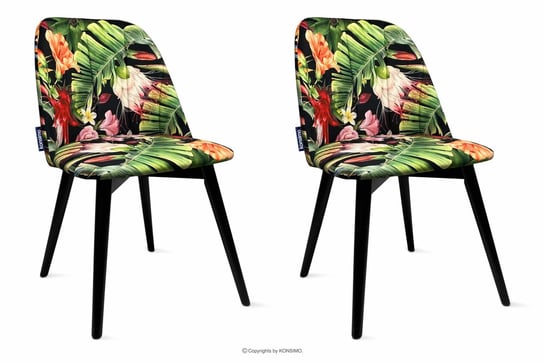 Krzesła tapicerowane we wzory kwiaty 2szt BAKERI Konsimo Konsimo