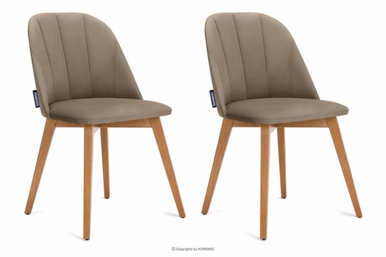 Krzesła tapicerowane welurowe beżowe 2szt RIFO Konsimo Konsimo