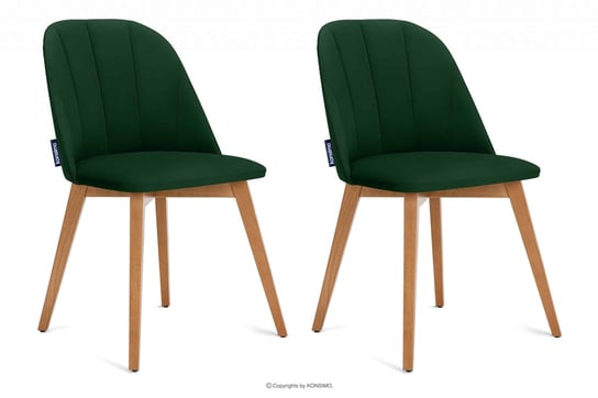 Krzesła tapicerowane welurowe butelkowa zieleń 2szt RIFO Konsimo Konsimo