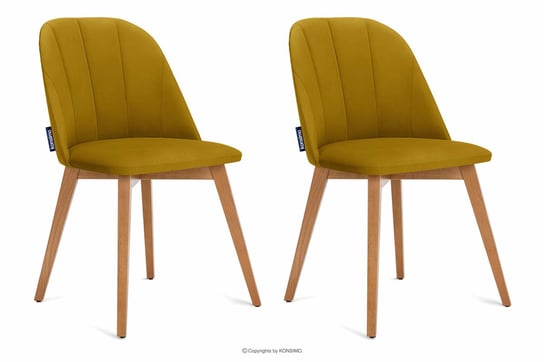 Krzesła tapicerowane welurowe żółte 2szt RIFO Konsimo Konsimo