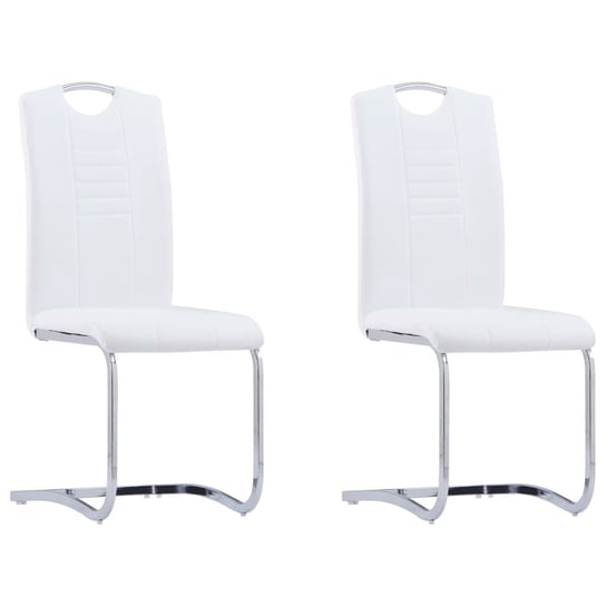 Krzesła Tapicerowane z Chromowaną Ramą - Białe, 2  / AAALOE Inna marka