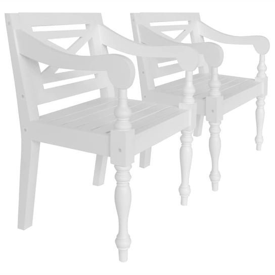 Krzesła vidaXL Batavia, białe, 58x50x82 cm, 2 sztuki vidaXL