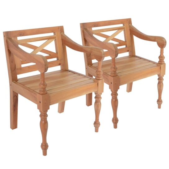 Krzesła vidaXL Batavia, jasnobrązowe, 58x50x82 cm, 2 sztuki vidaXL