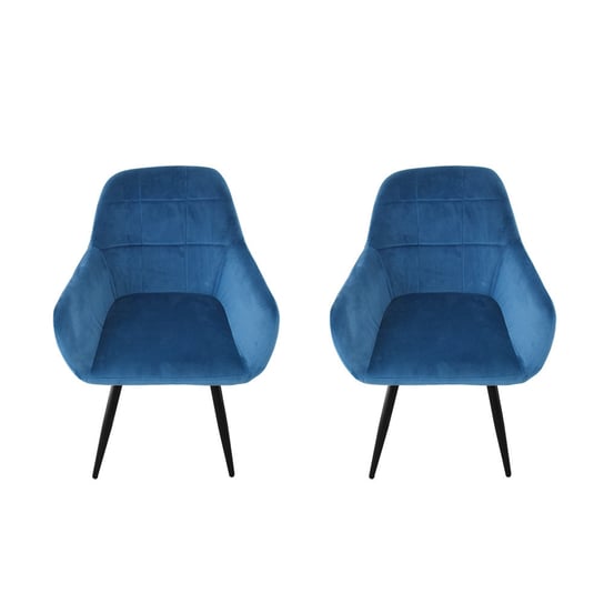 Krzesła welurowe zestaw krzeseł foteli 2szt niebieskie BITUXX®