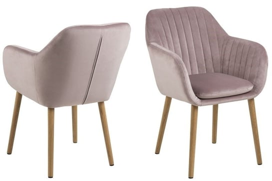 Krzesło ACTONA Emilia Velvet, różowe, 57x59x83 cm Actona