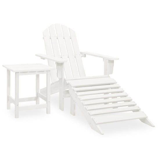 Krzesło Adirondack z podnóżkiem i stolikiem - biał Zakito Europe