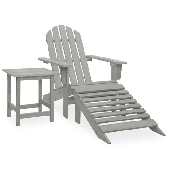 Krzesło Adirondack z podnóżkiem i stolikiem, szare / AAALOE Inna marka