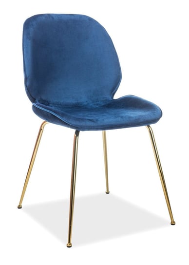 Krzesło Adrien Velvet Złote / Bluvel 86 Granatowe Komfort
