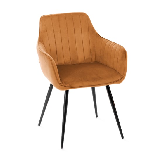 Krzesło ANDRE welurowe karmelowe 56x61x86 cm HOMLA Homla