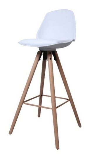 Krzesło barowe ACTONA Oslo, białe, 45,5x46,5x92,5 cm Actona