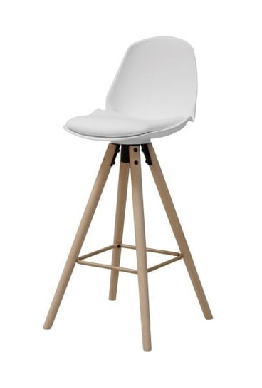 Krzesło barowe ACTONA Oslo, białe, 46,5x49x105,5 cm Actona