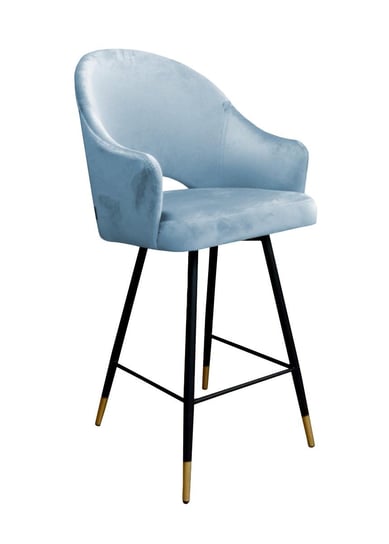 Krzesło barowe ATOS Velvet BL06, czarno-niebieski, 108x46x50 cm Atos