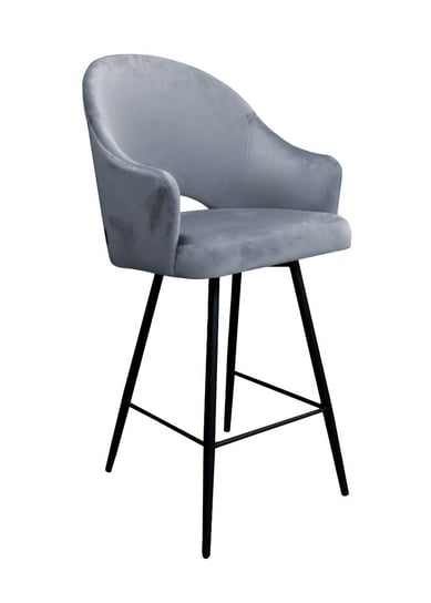 Krzesło barowe ATOS Velvet BL14, czarno-szary, 108x46x50 cm Atos