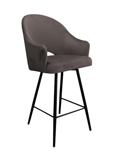 Krzesło barowe ATOS Velvet MG05, czarno-brązowy, 108x46x50 cm Atos