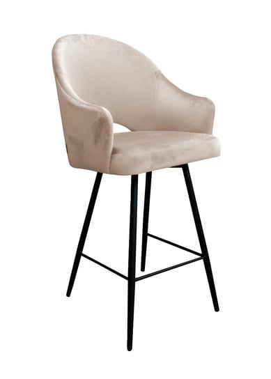 Krzesło barowe ATOS Velvet MG06, czarno-beżowy, 108x46x50 cm Atos