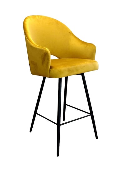 Krzesło barowe ATOS Velvet MG15, czarno-musztardowy, 108x46x50 cm Atos