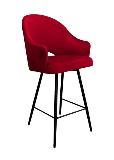 Krzesło barowe ATOS Velvet MG31, czarno-czerwony, 108x46x50 cm Atos