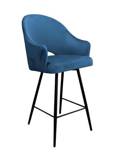 Krzesło barowe ATOS Velvet MG33, czarno-niebieski, 108x46x50 cm Atos