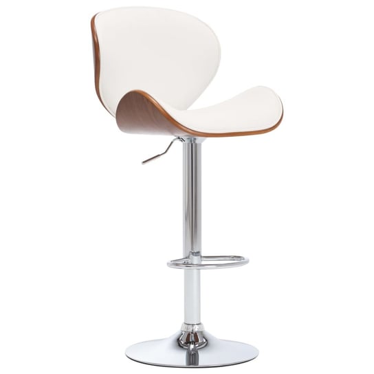 Krzesło barowe, białe, sztuczna skóra, drewno, met / AAALOE Inna marka