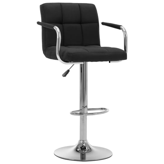 Krzesło barowe, czarne, tapicerowane tkaniną vidaXL