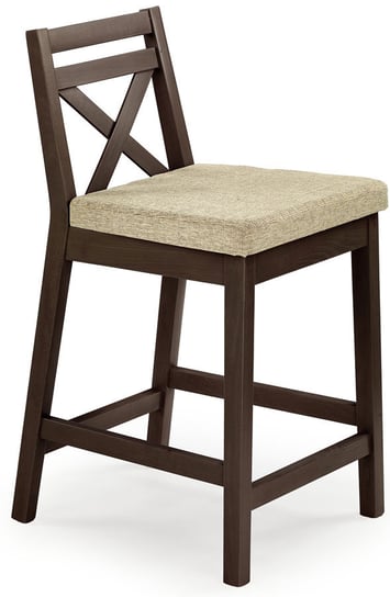 Krzesło barowe ELIOR Lidan, brązowe, 48x41x83 cm Elior
