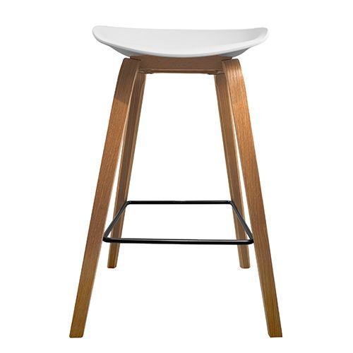 Krzesło Barowe Hoker Wysokie Krzesło Do Kuchni Mille #White Nuforma