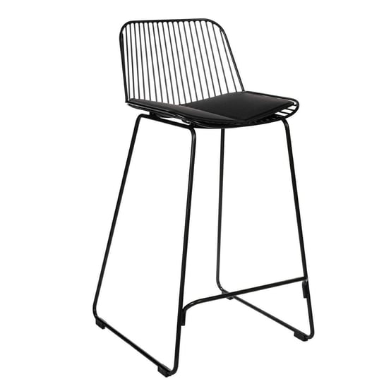 Krzesło barowe INTESI Dill Low, czarne, 47,5x49,5x90 cm Intesi