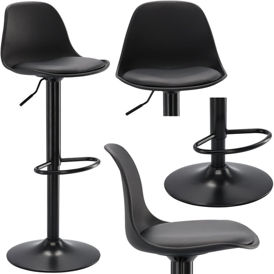 Krzesło Barowe Kosmetyczne Fryzjerske Fotel Z Oparciem Black Calissimo