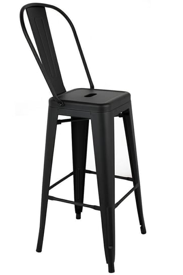 Krzesło barowe Tower Big Back KH010100968 loftowe czarne King Home