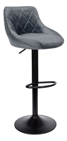Krzesło Barowe Welurowe Caliso Szary black CHILL ART
