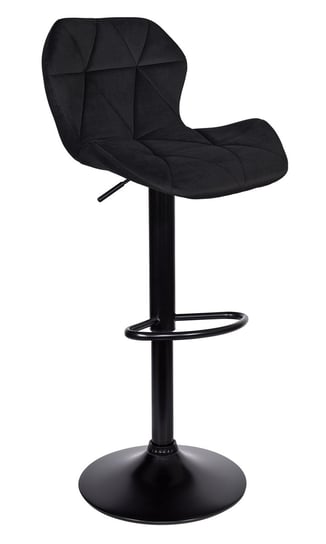 Krzesło Barowe Welurowe Wenus Czarny black CHILL ART