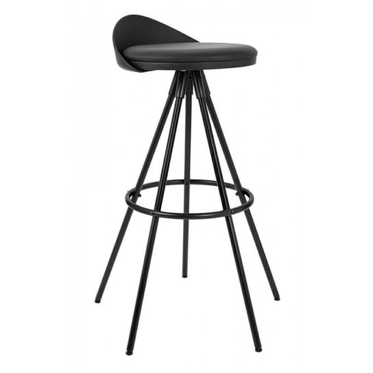 Krzesło barowe z ekoskóry Lanza 301-CCV King Home metalowe czarny King Home