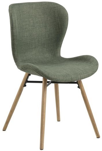 Krzesło Batilda, zielone, nogi dębowe, 47x83 cm Actona